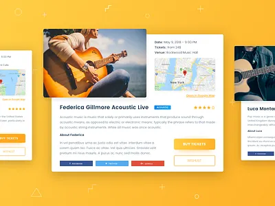 Daily UI #070 - Event Listing acoustic clean concert daily dailyui event listing guitar minimal ny ticket ui ux