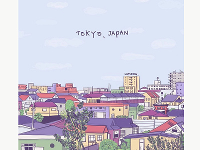 Tokyo Japan digital art doodles drawing illustration japan landscape lettering sketch tokyo travel urban