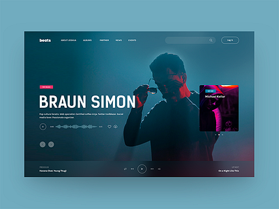 Braun Simon dope fashion music photo player ui ux web webdesign