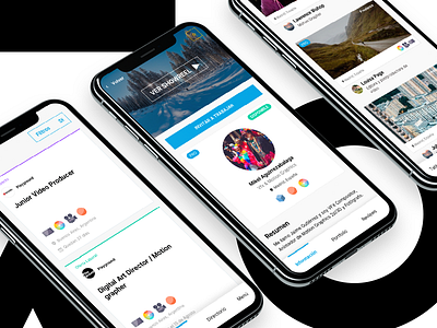 Weereel iPhone X app branding design job landing page professionals temple ui ux video website