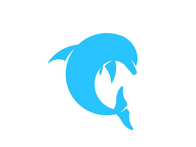 dolphin emblem animal blue dolphin emblem logo mascot ocean sea simple