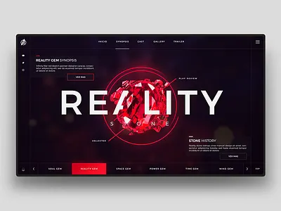 Infinity War - Gems 💎 design desktop infinity war interface landing minimal movie site slider ui ux webdesign