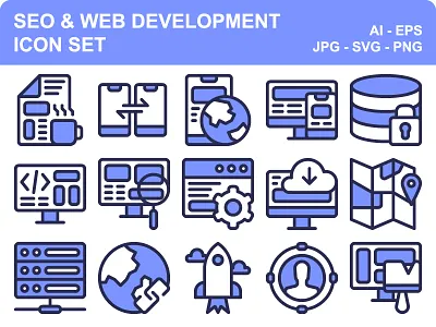 Seo & Web Development application cloud database development icon icon set iconset seo server startup web