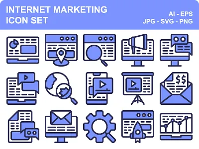 Internet Marketing application business computer finance icon icon set iconset information internet laptop marketing news