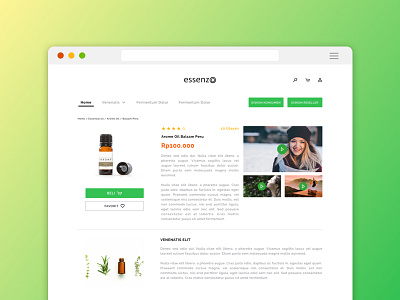 essenzo - product detail card ecommerce product design product detail thumbnail ui ui component ux web design