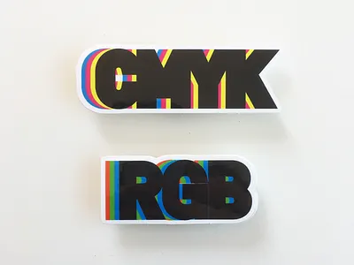 CMYK & RGB cmyk colour digital dribbble dribbblers icon print rgb sticker stickers type typography