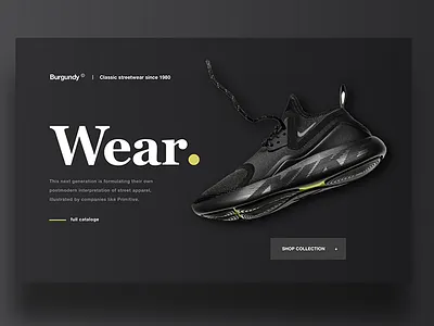 Burgundy ® landing shoes ui design webdesign website