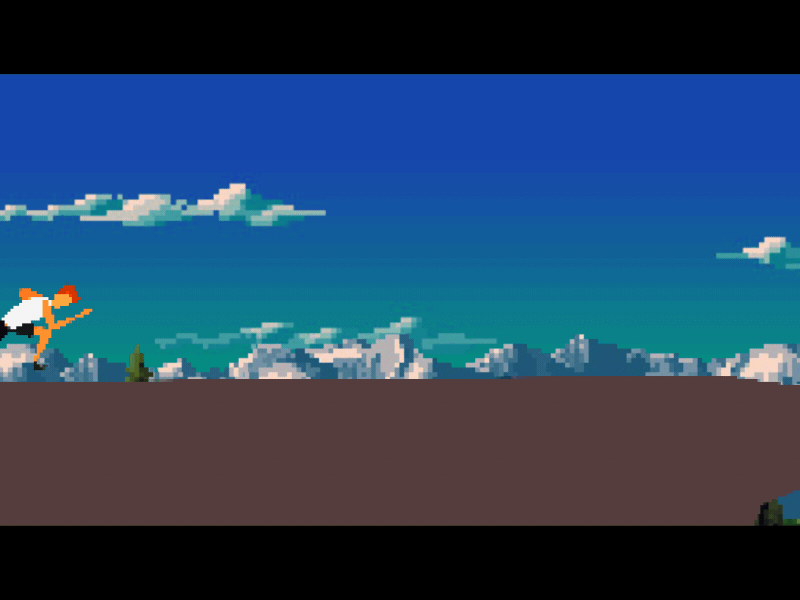 Mountain escape. 2d animation 8bit character animation pixel run