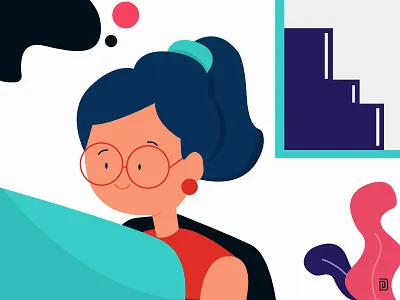 Me & work girl illustration retrocolors work workaholic