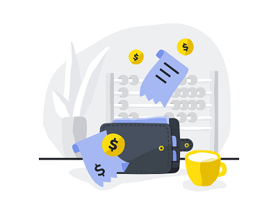 Payments empty states illustration invoice money payment wallet