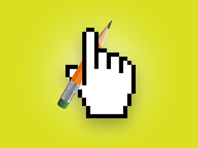 Pixel Hand Pencil green illustrator pencil pixel pixels vector yellow green