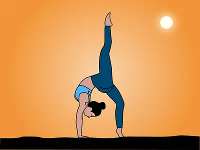 Yoga pose colors illustration inspire sun yoga yogapose