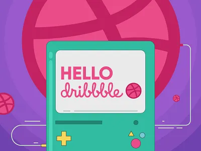 Hello art debut digital dribbble hello illustration invite