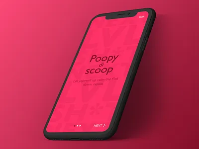 Poopy di scoop clean interface iphonex kanye onboarding shit typo welcome