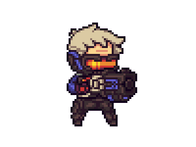 Soldier 76 8 bit animation art character design hello overwatch pixel pixel art soldier76