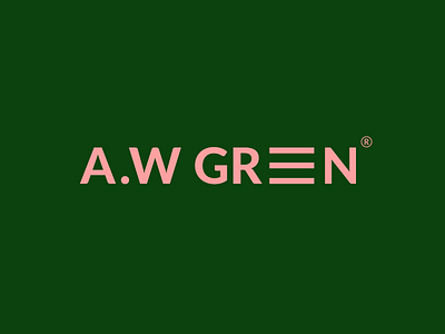 A.W Green author brand branding green identity logo pink