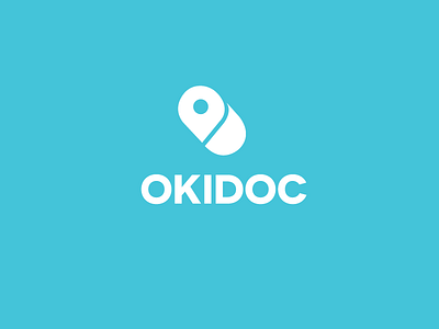 Okidoc app blue brand branding cyan doctor identity logo