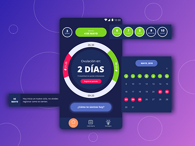 Period tracker APP app calendar interface mobile mobile design ovulation period tracker ui user