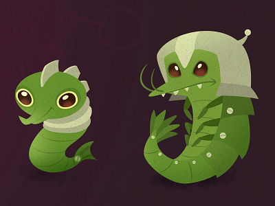 Dr. Schplot's Nanobots cartoon character dolphin fish game illustration monsters robot sea shrimp