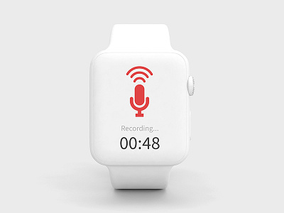 Record - Smart Watch App Face - 02 app application minimilism prototype record smartwatch ui ux