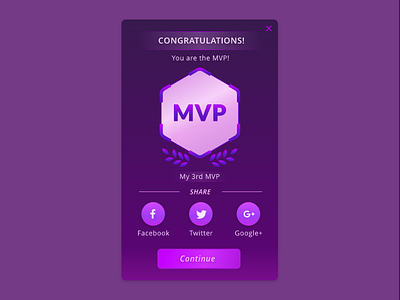 Daily UI #010 — Social Share 010 dailyui game game ui mvp purple sci fi share share button social share