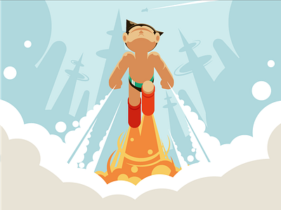 Astro Boy adobeillustrator astro boy character flat robot technical vector