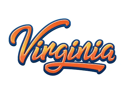 Virginia Lettering blue handlettering handmade lettering logo orange typography
