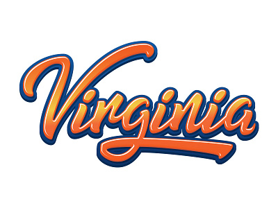 Virginia Lettering blue handlettering handmade lettering logo orange typography