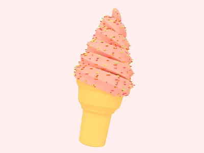 Ice Cream 3d ice cream icecream illustration lowpoly