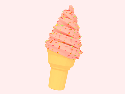 Ice Cream 3d ice cream icecream illustration lowpoly