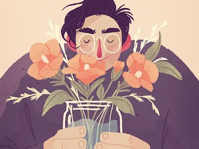 Spring illustration no.1 art characterdesign design flowers illustration postcard spring