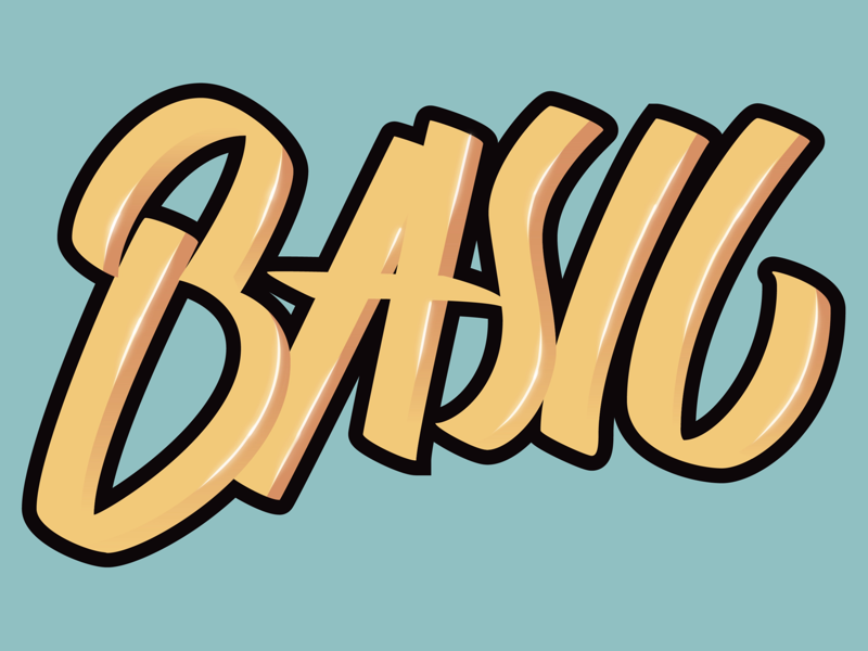 Basil lettering by Sam Allman on Dribbble