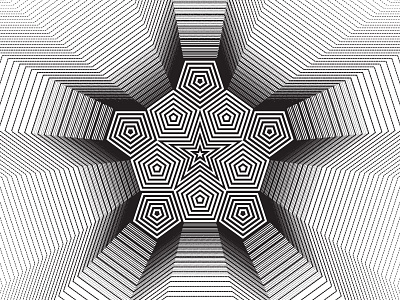 2018 May 06 - Daily Vectors art black and white blend blend tool daily fivebyfive fives pentagon shapes vector