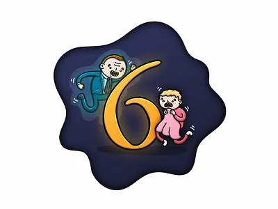 6 is for The Sixth Sense caricature cartoon character comic doodle font funny illustration letter sixth sense type typography