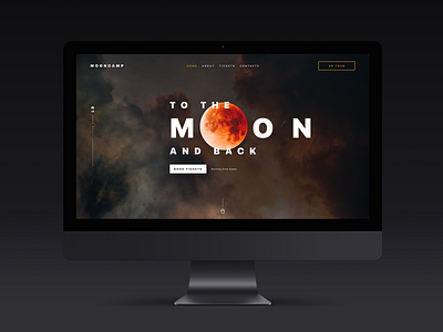 Moon Tour Conceptual Landing Page book desktop flight home landing moon page space tickets travel web website