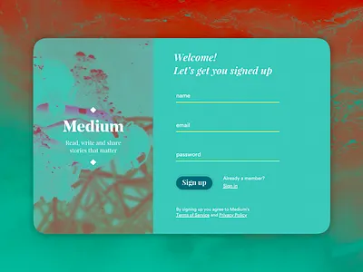 Daily UI #001 - Sign up dailyui signup