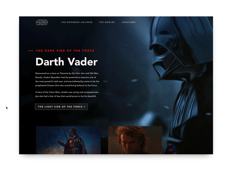 Dark and the Light (7/15) dark side design design tools invision invision studio iteration light side movement star wars studio transition weeklyuichallenge