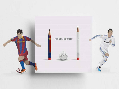 El Clásico barcelona el clásico football illustration messi pencil realmadrid ronaldo