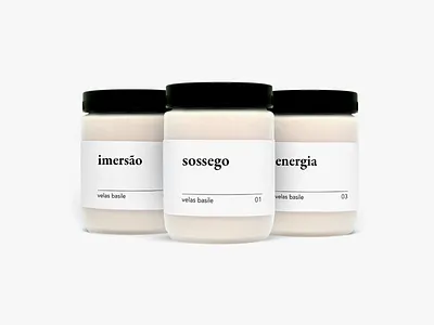 Basile candles bw candles identity minimalist packaging serif