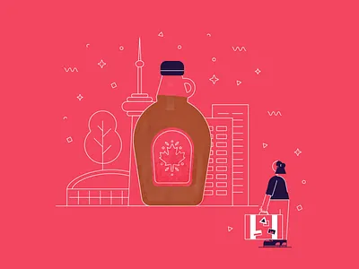 Och Canada! canada illustration maple leaf skyline toronto travelling