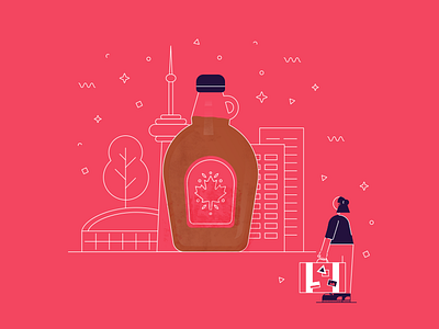 Och Canada! canada illustration maple leaf skyline toronto travelling