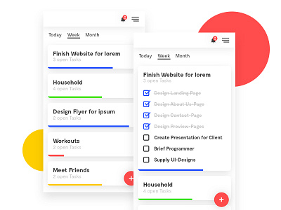 Todo/Task-Manager app colorful design interface manager mobile task todo ui ux