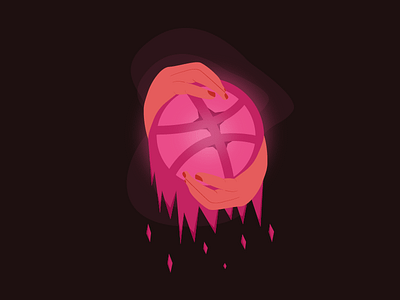 Dribbble Meteor ball dribbble dribbble ball dribbble magic dribbble meteor flat design hands hands illustration magic meteor vector