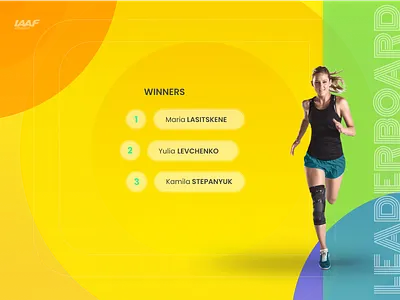 Daily 019 championship dailyui graphicdesign iaaf leaderboard olympicgames runner ui usainbolt ux visualdesign winners