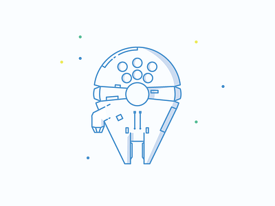 Millennium Falcon icons illustration star wars