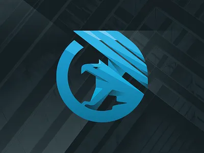 GRYFO Logo animal brand circular geometric griffin logo startup tech wings