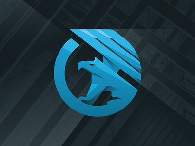 GRYFO Logo animal brand circular geometric griffin logo startup tech wings