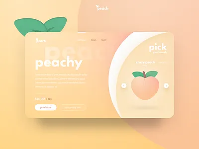 Pick A Peach abstract card depth fruit orange peach shadow soft ui web website