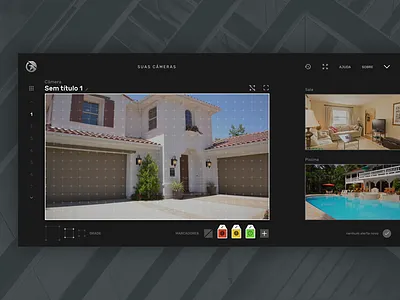 GRYFO Web App alert camera dark grid interface security spot surveillance ui web