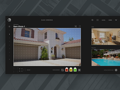 GRYFO Web App alert camera dark grid interface security spot surveillance ui web
